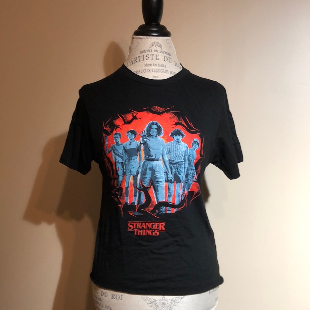 Stranger Things T-shirt, 23” Long, Black (size small)